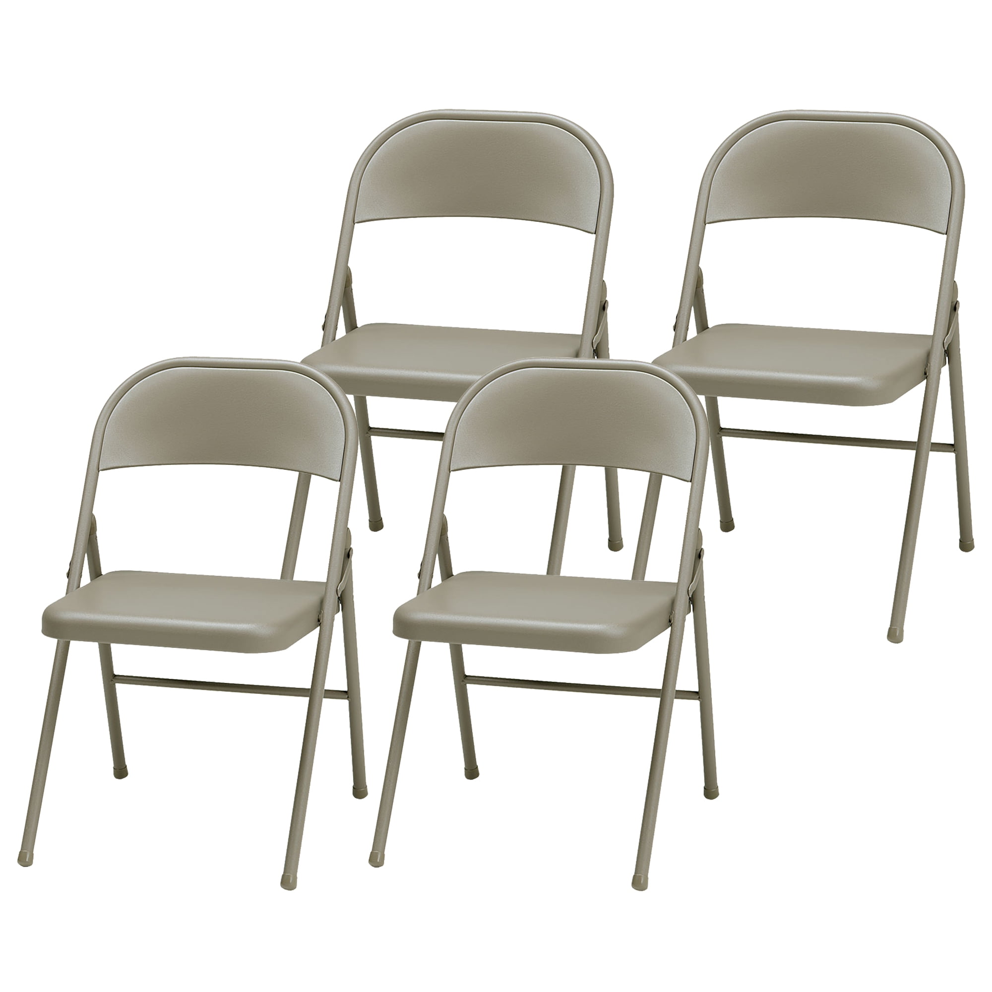 MECO Sudden Comfort Ensemble de Chaises Pliantes Tout en Acier, Dentelle Chicorée (Ensemble de 4)