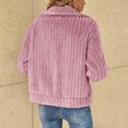 thumbnail image 4 of WEIYLL Womens Fleece Jacket Solid Color Warm Plush Zipper Pocket Long Sleeved Lapel Pink Going Out Fall Tops Size M, 4 of 9