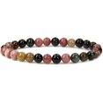 thumbnail image 1 of Bracelet Extensible en Perles Rondes de 6 mm en Tourmaline Multicolore Naturelle de Qualité A 7 Pouces Unisexe, 1 of 5