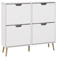 thumbnail image 1 of HOMCOM Armoire à Chaussures avec 4 Tiroirs Basculants et Tablettes Ajustables, Blanc, 1 of 10