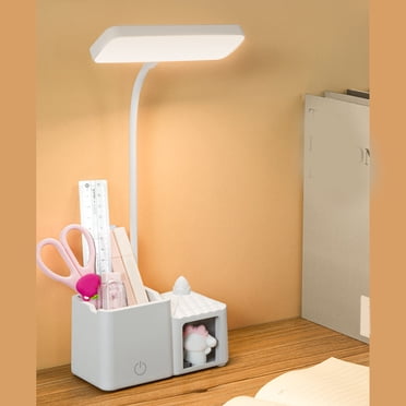 LSLJS Lampe de Bureau à DEL avec Porte-Stylo, Support pour Téléphone, Lumière de Lecture USB Rechargeable, Lampe d'Étude Protectrice pour les Yeux pour Enfants avec Col de Cygne Flexible pour la Maison et le Bureau, 3 Modes, Lampe de Bureau