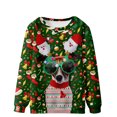 thumbnail image 1 of Pompotops Chandail de Noël Décontracté pour Homme, Mode, Impression 3D, Manches Longues, Col Rond, Haut Chandail Chemise Blouses en Solde, 1 of 5