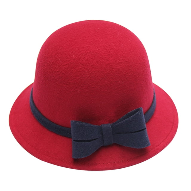 Chapeau Melon Petit pour Femme, Automne et Hiver, Nœud, Bout Rond, Décontracté, Style Bassin de Pêcheur