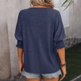 thumbnail image 4 of Penkiiy T-Shirts à Manches Courtes pour Femmes Col en V Bouffant Tunique Décontractée Habillée Tendance m Marine, 4 of 6
