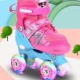 thumbnail image 4 of tredstone Patins à Roulettes Roses 2 Pcs pour Filles Confortables et Respirants Roue en Caoutchouc PU à Éclat Complet/taille Rouge Sans Paillettes, 4 of 6