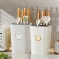 thumbnail image 4 of Czzoypi Multi-Functional Knife Block Organizer, Kitchen Utensil Hanger Storage for Knives Scissors Spatulas, Countertop Organizer with Drain Tray for Pantry Laundry Garage, White, 4 of 6