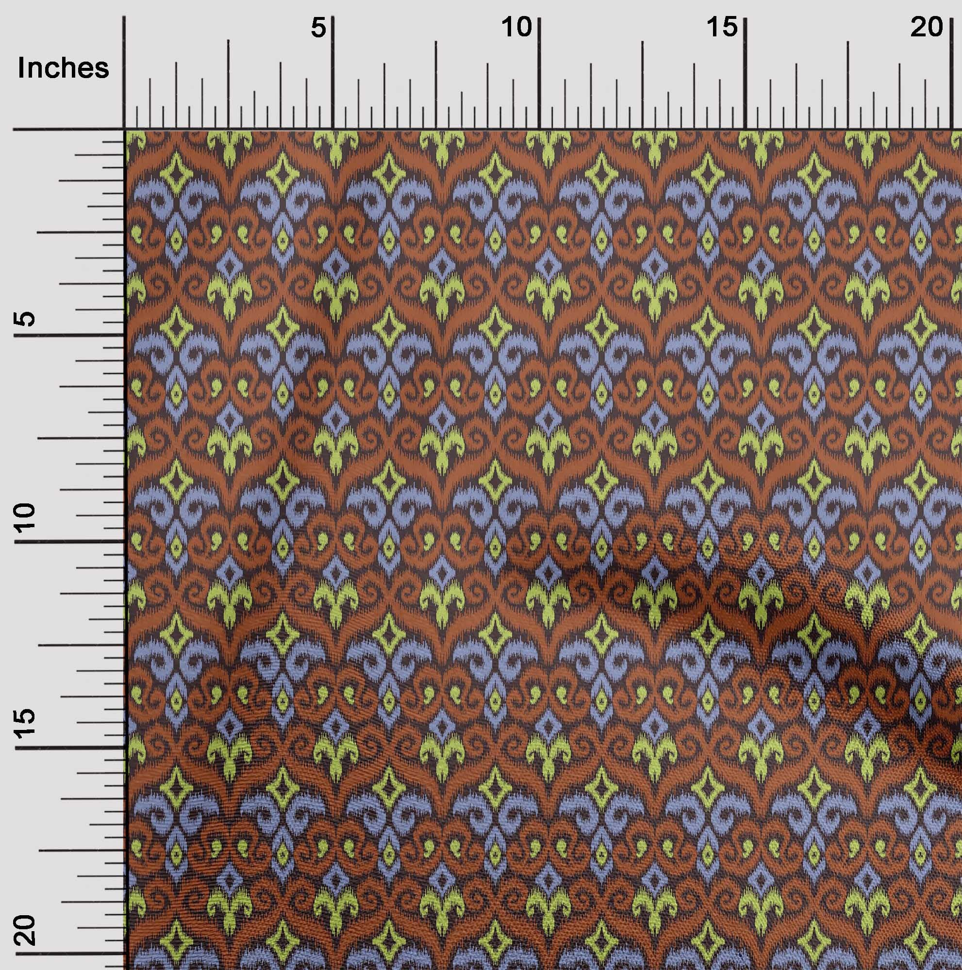 oneOone Silk Tabby Fabric Swirl & Paisley Ikat Fabric Prints By Yard 42 Inch Wide