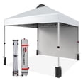 thumbnail image 2 of Canopy Tent 10x10 Ft, Pop Up Tent Canopy with 1 Sidewall & Vented Top, 50+ UV Protuction, Instant Outdoor Tent with Patented Center Lock, Adjustable Legs, Wheeled Carry Bag, White, 2 of 28