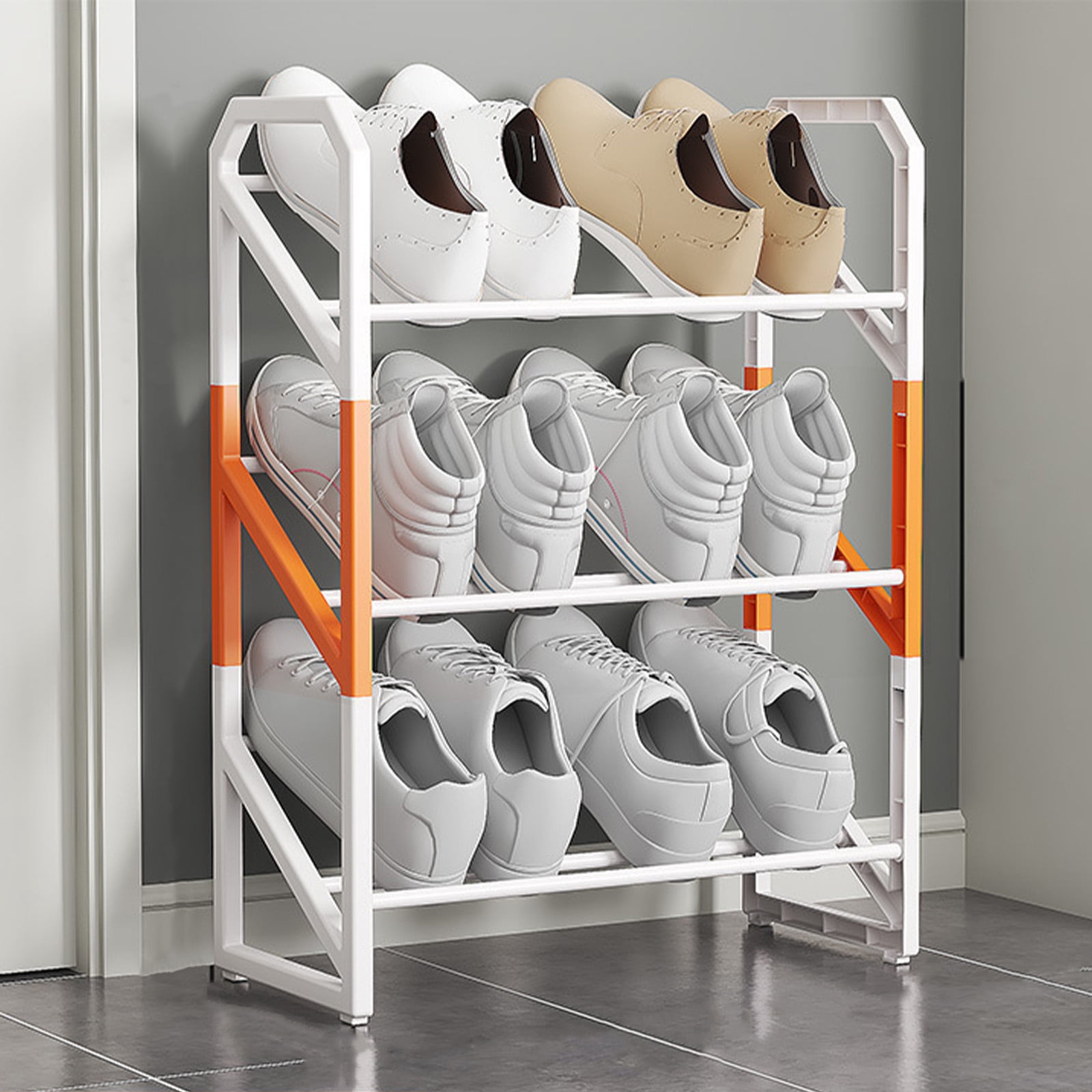 Amzcrzy Shoe Rack, Shoe Rack for Entryway, Shoe Organizer, Storage Rack, Shoe Rack Shoe Rack Storage Organizer With 3 Tiers Metal Shelves For Bedroom Closet Entry Dorm Room Shoe Rack