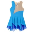thumbnail image 4 of Jhaoyu Robe de Patinage à Glace Sans Manches pour Filles avec Strass Scintillants Robe de Danse Ballet Gymnastique Bleu 12, 4 of 5