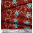 thumbnail image 2 of Soimoi Red Heavy Canvas Fabric Sun Mandala Decor Fabric Printed Yard 58 Inch Wide, 2 of 5