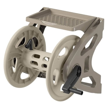 Suncast Handler 200 Dévidoir de Boyau d'Arrosage Extérieur Mural en Résine pour les Pieds, Taupe