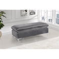 thumbnail image 2 of Meridian Furniture Naomi Gray Velvet Ottoman, 2 of 5