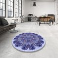 thumbnail image 4 of Ahgly Company Tapis d'Intérieur Rond Lavable en Machine Transitionnel Violet Profond Péri-Froissement, 4 Pieds Rond, 4 of 7