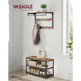 thumbnail image 2 of SONGMICS HOME 3-Tier Shoe Rack Bench, 28.7" W x 11.8" D x 17.7" H – Freestanding Entryway Organizer with Metal Mesh Shelves and Seat, Rustic Brown & Black, 2 of 5