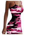 thumbnail image 1 of Robes Moulantes pour Femmes, Robe Décontractée Camouflage Imprimé Aguichant Ajustée Sans Manches à Bretelles, 1 of 5