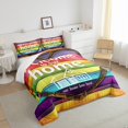thumbnail image 3 of YST Rainbow Pride Comforter Set Welcome To Our Home Bedding Pride Home Decor, People Celebrating International Day for Lgbt Community Colorful Striped Design Bedding Comforters & Sets King, 3 of 6