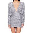 thumbnail image 4 of Pisexur Robes pour Femmes Robe de Cocktail à Col en V Profond Robe de Soirée à Paillettes de Mode Robe de Boîte de Nuit de Fête Tunique Dos Ouvert Robes de Retour à la Maison Robe Élégante pour Invitée de Mariage Robe Midi, 4 of 6