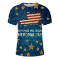 thumbnail image 4 of LSLJS T-Shirts Patriotiques pour Hommes T-Shirts à Imprimé Rayures de la Fête de l'Indépendance Col Rond Manches Courtes, 4 of 5