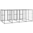 thumbnail image 3 of vidaXL Chenil Extérieur pour Chien en Acier avec Toit 9,68 M2, 3 of 4
