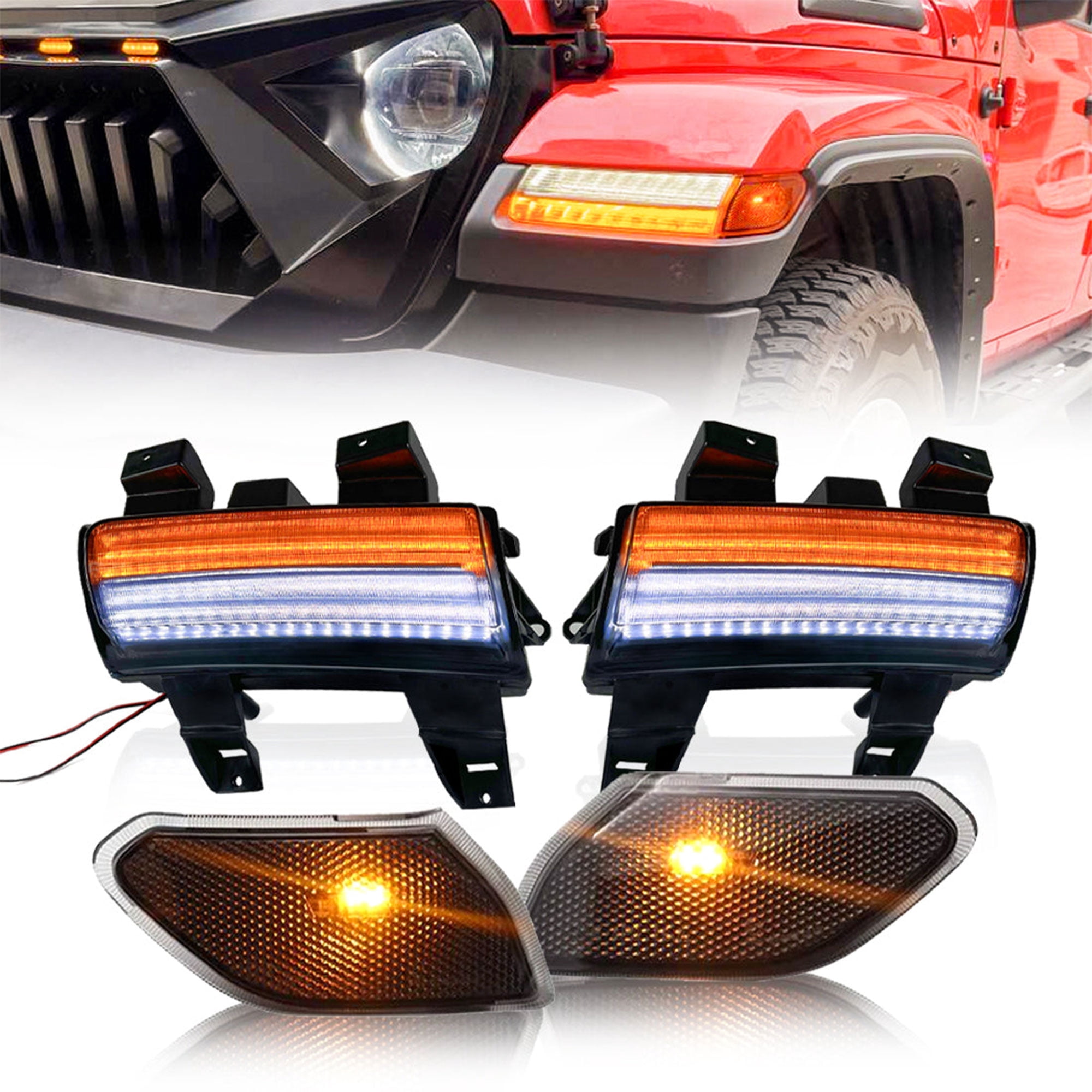 AMERICAN MODIFIED Side/Fender Lights, 18-24 Wrangler JL, Sequential Signal