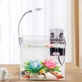 thumbnail image 3 of 1L Aquarium Starter Kits Transparent PS Fish Tank with 3W Light Rectangular Aquarium Tank for Betta Fish, 3 of 19