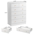 thumbnail image 4 of Ktaxon Commode en Bois à 6 Tiroirs pour Chambre, Commode, Unité d'Organisation de Rangement pour Vêtements, Blanc, 4 of 10