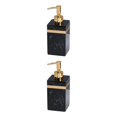 thumbnail image 1 of Ruiboury Resin Soap Dispenser Reusable for Tabletop Kitchen Shower Shampoo Bathroom Black Gold 500ml 2Set, 1 of 6