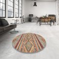 thumbnail image 3 of Ahgly Company Tapis d'Intérieur Ronds Abstraits Vert Kaki Foncé, Tapis de Zone Abstraits, 3 Pieds Rond, 3 of 6