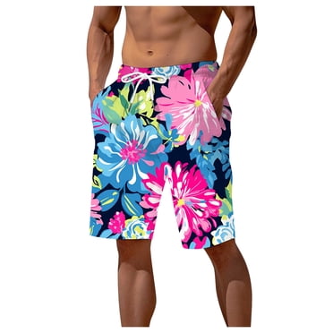 Ketyyh-chn99 Boxeurs pour Hommes Plage Mode Maillots de Bain pour Hommes Shorts de Planche avec Poches à Fermeture Éclair Maillot de Bain Rose,G
