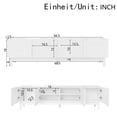 66.5" Modern Wave Door TV Stand, White Storage Cabinet with 4 Doors ...