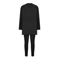 thumbnail image 2 of Innerwin Cardigan Outfit Set Open Front Women Fuzzy 3 Piece Sweatsuit Sleep Solid Color Regular Lounge Sets Black 3XL, 2 of 7