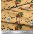 thumbnail image 3 of Soimoi Cotton Duck Fabric Lighthouse,Bird & Tree Nature Printed Fabric 1 Yard 42 Inch Wide, 3 of 4