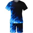 thumbnail image 5 of Hommes Imprimé Manches Courtes Décontracté Plage Manches Courtes Col Rond Blouses & Ensembles, 5 of 5