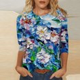 thumbnail image 1 of Tops Décontractés for Femmes Mode Imprimé T-shirt en Vrac Manches 3/4 Blouse Col Rond Tops Décontractés Tops for Femmes Sexy Décontracté sur Clearance, 1 of 5