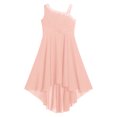 thumbnail image 3 of RUNQHUI Robe Pailletée Sans Manches pour Fille, Bretelles Asymétriques, Nœud Torsadé, Maxi de Mariage Rose 12, 3 of 7