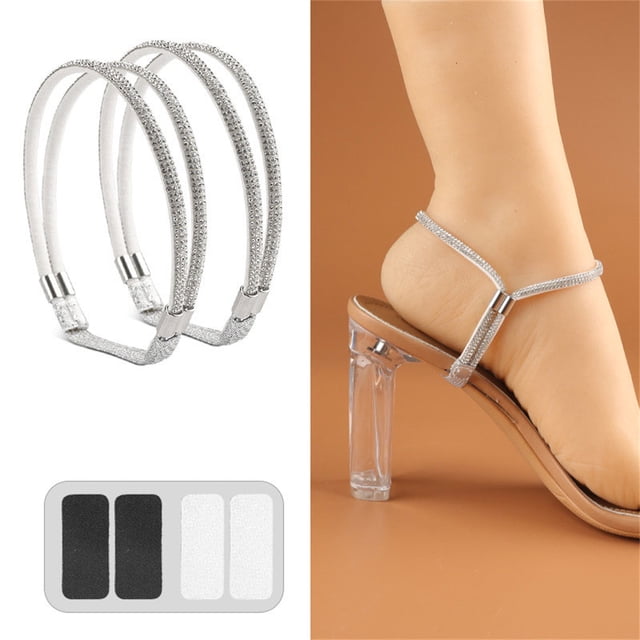 Sangles Élastiques pour Talons Hauts, Sangles de Chaussures en Wabular Élastiques pour Talons Hauts, Sangles Amples pour Talons Hauts Élastiques avec Strass