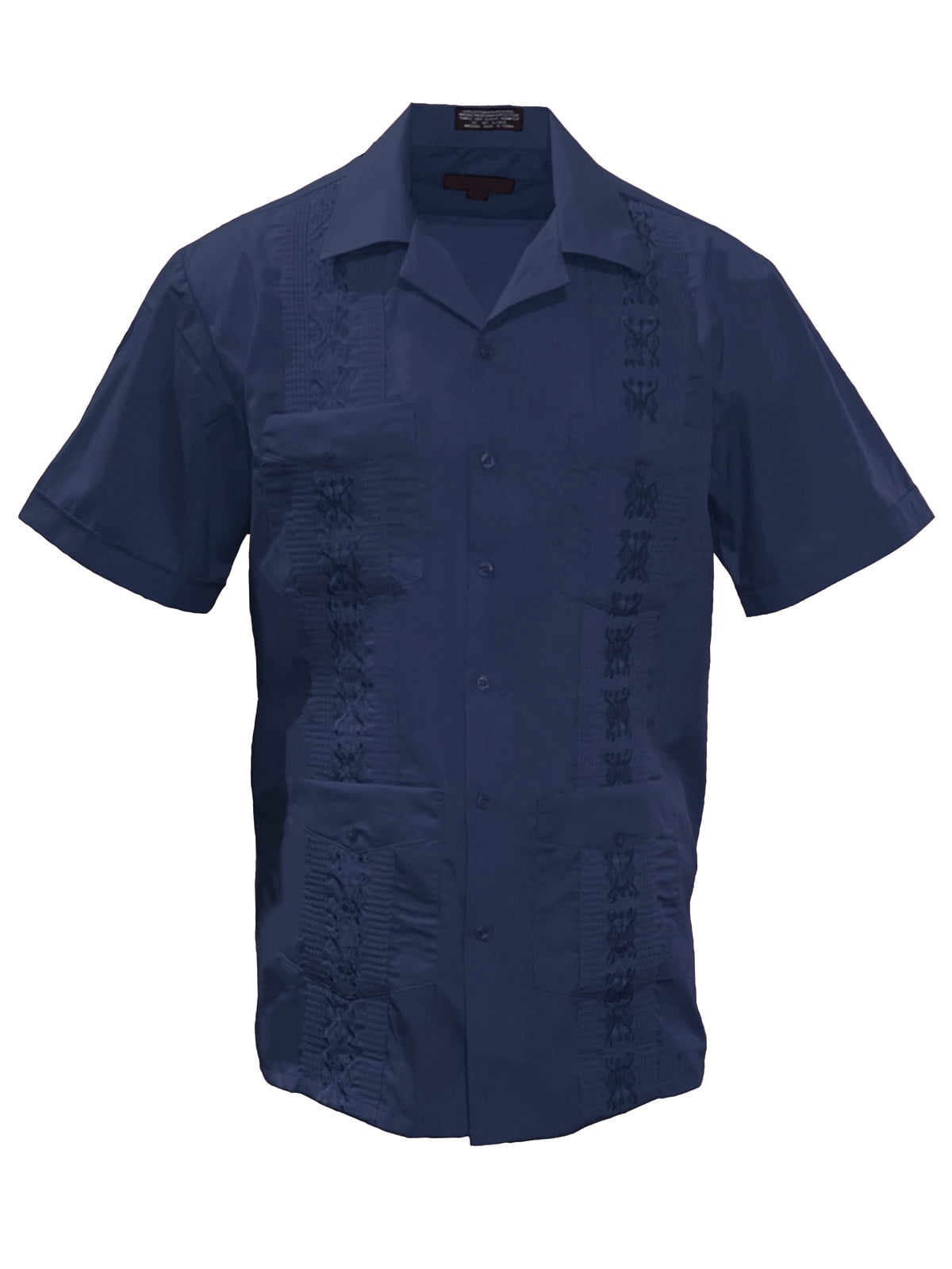 Gravity Threads Chemise d'Été Guayabera pour Homme - Bleu Marine - 2X-très Grand