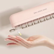 Weekly Pill Organizer 7 Compartment Portable Medication Case | Travel Pill Box for Tablets, Supplements, Vitamins | Light-Shielding Storage for Home, Office, or On-The-Go Use