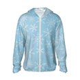 thumbnail image 1 of Balery Motif Flocon de Neige UPF 50+ Veste à Capuche Protection Solaire Légère à Manches Longues pour Femmes Hommes avec Poche Randonnée Extérieur-TTG, 1 of 7