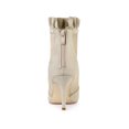 thumbnail image 2 of Unique Bargains Women's Mesh Stiletto High Heels Ruffle Prom Ankle Boots Beige 7.5, 2 of 7