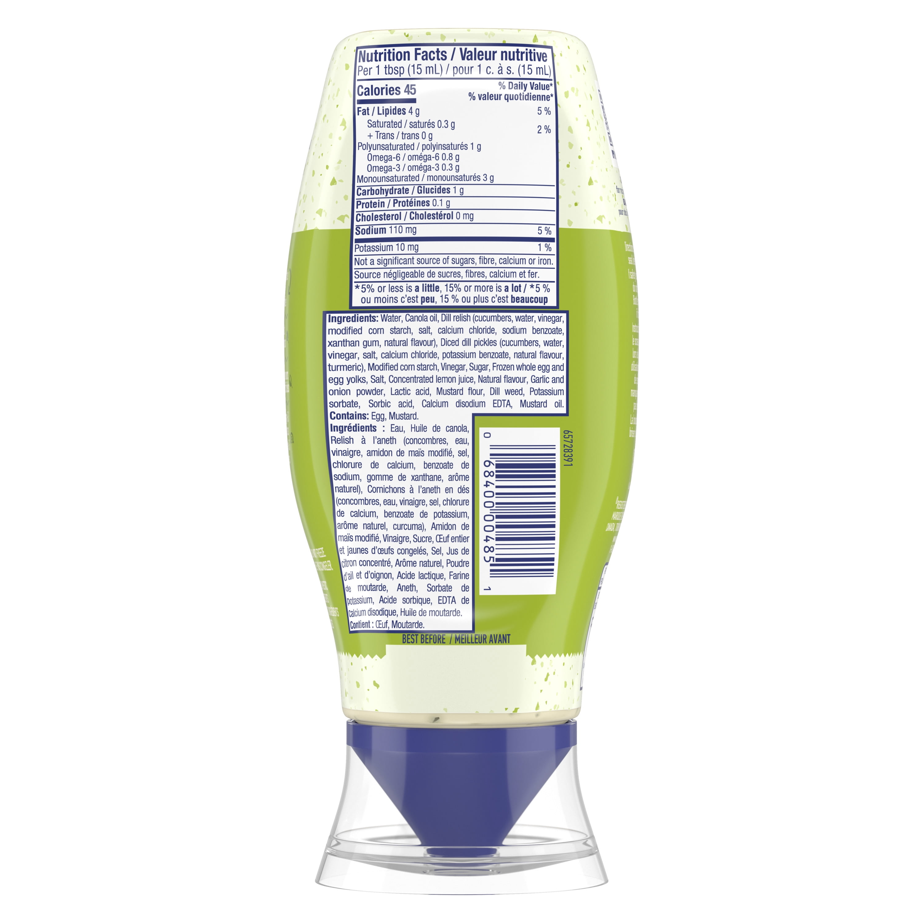 Hellmann's Pickle Flavoured Mayonnaise Dressing, Tangy & Creamy Condiment with Real Dill Pickles for Burgers, Sandwiches & Fries, 340 ml