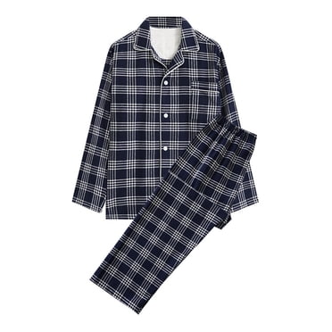 LSLJS Ensembles de Pyjama pour Hommes Décontractés à Carreaux Vêtements d'Intérieur Hauts à Manches Longues Pantalons Col Rabattu Pyjamas de Nuit Ensembles Cadeaux pour Hommes