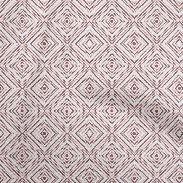 oneOone Georgette Viscose Dark Rose Brown Fabric Geometric Craft Projects Decor Fabric Printed By The Yard 42 Inch Wide