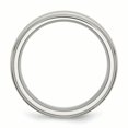 thumbnail image 2 of Stainless Steel Ridged Edge 7mm Brushed and Polished Band Ring 12 Size, 2 of 5