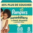 thumbnail image 2 of Pampers Swaddlers Couches, Taille 8 (30+ lbs), Absorbantes, Gardent Bébé au Sec et Confortable, Couche Jetable pour Bébé Sûre pour la Peau, 2 of 27
