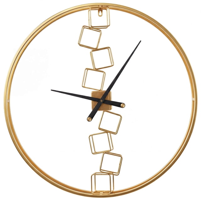 Costway Large Wall Clock,27” Nordic Style Big Metal Clock, Non-Ticking Decorative Clock