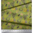 thumbnail image 3 of Soimoi Green Silk Fabric Mix Fruits Printed Craft Fabric by the Yard 42 Inch Wide, 3 of 3
