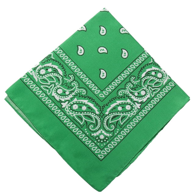 Meitianfacai Paisley Bandanas Multi Colored Set Cowboy Bandana Head Scarf Double Sided, Green