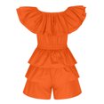 thumbnail image 4 of Birdeem Womens Summer Fashionable Solid Color Multi-Layer Patchwork Pleated Jumpsuit Shorts, 4 of 6